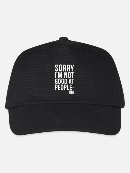 sorry I'm not good at peopleing funny shirt - Kids’ Baseball Cap - black