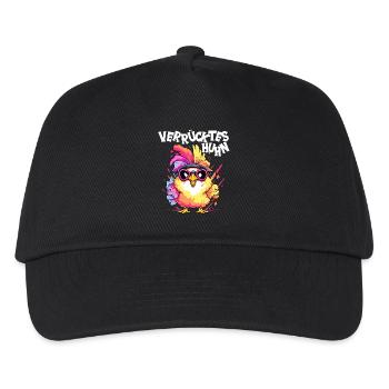 Huhn Hühner Hühnerbesitzer Verrücktes Huhn - Kinder Basecap - Schwarz - Vorne