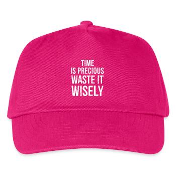 Zeit ist kostbar lustiges Hemd - Kinder Basecap - Fuchsia - Vorne