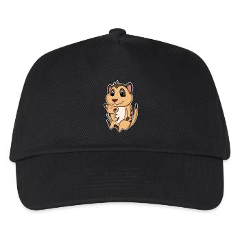 Erdmännchen Familie - Erdmännchen mit Baby - Kinder Basecap - Schwarz - Vorne