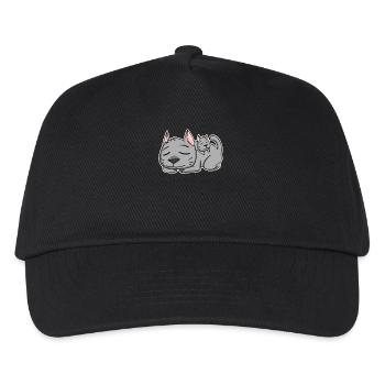 Famille Chat - Chat avec bébé - Parent isolé - Casquette de baseball Enfant - noir - Devant