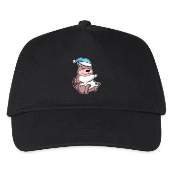 Belette avec oreiller et bonnet de somnolence - Casquette de baseball Enfant - noir - Devant