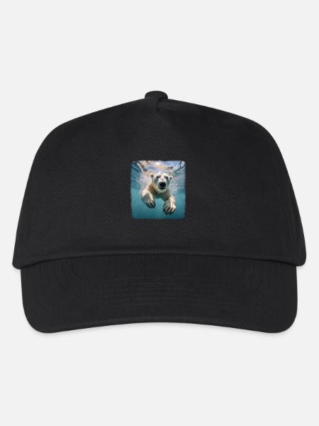 Eisbären realistic Eisbär - Kinder Basecap - Schwarz
