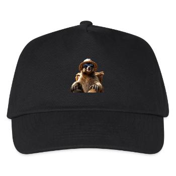 Faultier Morgenmuffel Faulenzer Süße Faultiere - Kinder Basecap - Schwarz - Vorne