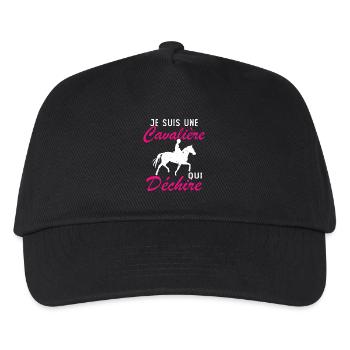 Je Suis Une Cavalière Qui Déchire Cadeau - Casquette de baseball Enfant - noir - Devant