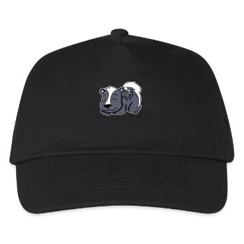 Stinktier Familie - Stinktier mit Baby - Kinder Basecap - Schwarz - Vorne