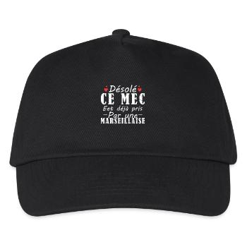 Mec Avec Marseillaise Cadeau Couple Saint Valentin - Casquette de baseball Enfant - noir - Devant