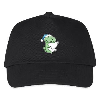 Krokodil mit Kissen und Schlafmütze - Kinder Basecap - Schwarz - Vorne