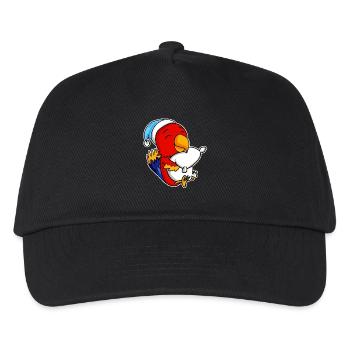 Parrot with pillow and sleepy cap - Kids’ Baseball Cap - black - Front