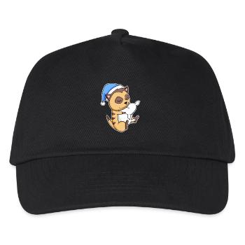 Erdmännchen mit Kissen und Schlafmütze - Kinder Basecap - Schwarz - Vorne