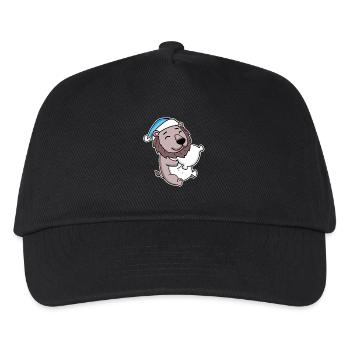 Lion with pillow and sleepy cap - Kids’ Baseball Cap - black - Front