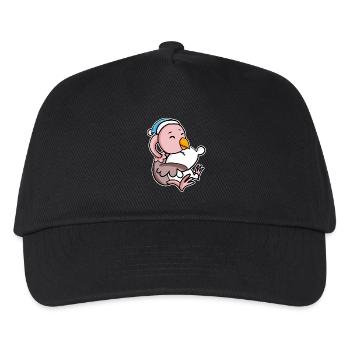 Strauß mit Kissen und Schlafmütze - Kinder Basecap - Schwarz - Vorne