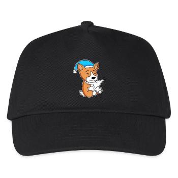 Welsh Corgi Pembroke Sleeping Fatigue Dog Dogs - Kids’ Baseball Cap - black - Front