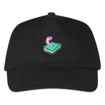 Buch Wurm - Kinder Basecap - Schwarz - Vorne