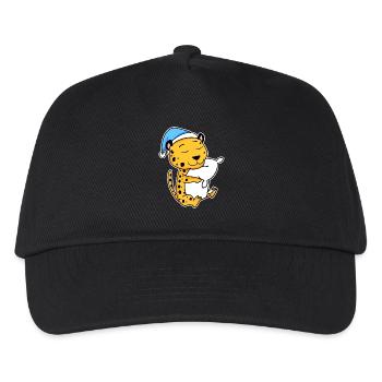 Cheetah with pillow and nightcap - Kids’ Baseball Cap - black - Front