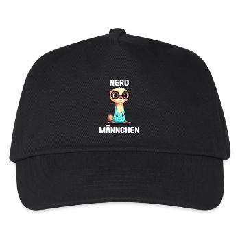 Nerdmännchen Junge Jungen Erdmännchen Nerdy Nerd - Kinder Basecap - Schwarz - Vorne