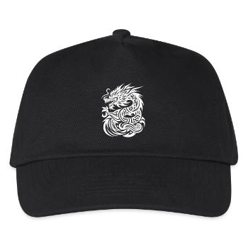 Dragon Tribal Tattoo Elegantes künstlerisches Design - Kinder Basecap - Schwarz - Vorne