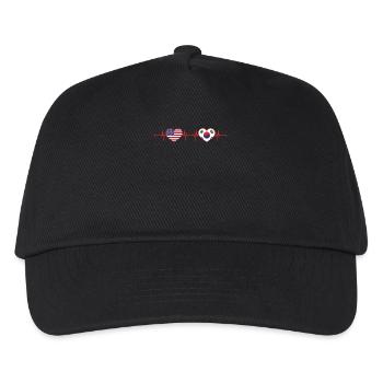 USA South Korea Heartbeat American South Korean - Kids’ Baseball Cap - black - Front