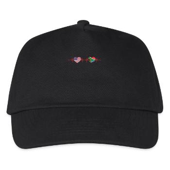 USA South Africa Heartbeat American South African - Kids’ Baseball Cap - black - Front