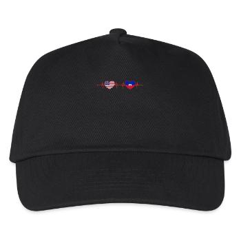 USA Haiti Herzschlag Amerikanisch Haitianisch - Kinder Basecap - Schwarz - Vorne