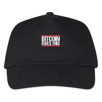 Bitcoin Fixes this - Kinder Basecap - Schwarz - Vorne