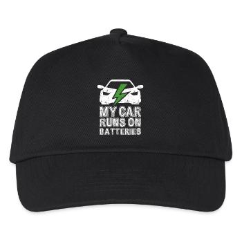 My Car Runs On Batteries eCar Electric Car - Kids’ Baseball Cap - black - Front