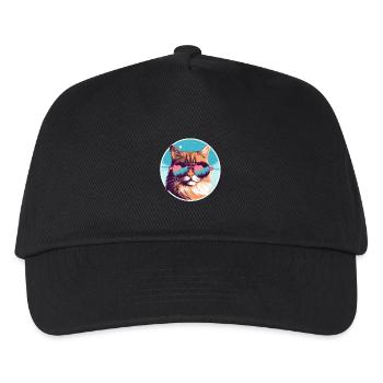Sun-Purred Kitty Gleam - Kinder Basecap - Schwarz - Vorne