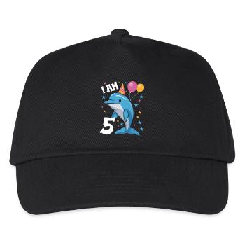 J'ai 5 ans Dolphins Delfin 5ème anniversaire - Casquette de baseball Enfant - noir - Devant
