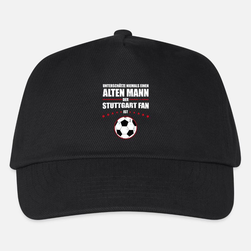 Alter Mann - Stuttgart Fan | Retro Vintage Design - Kinder Basecap - Schwarz
