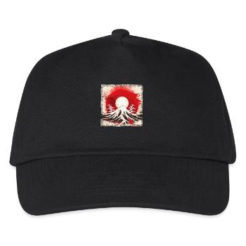 Kyoto Berge: Flagge, Vulkan und Blutmond - Kinder Basecap - Schwarz - Vorne