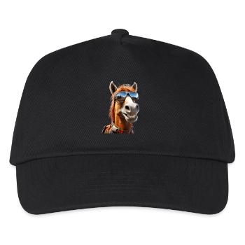 Cheval, Fille De Cheval, Cavalier, Poney, Écurie, Chevaux - Casquette de baseball Enfant - noir - Devant