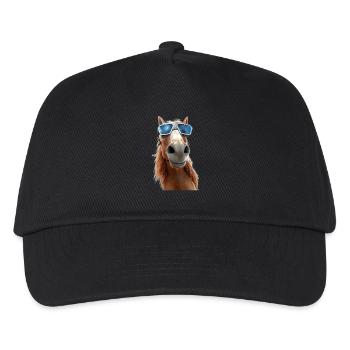 Cheval, Fille De Cheval, Cavalier, Poney, Écurie, Chevaux - Casquette de baseball Enfant - noir - Devant