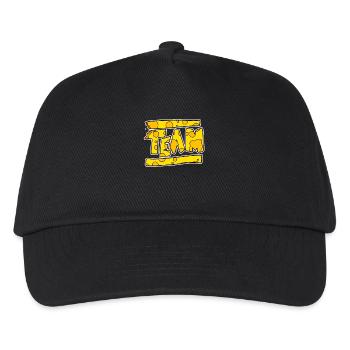 Team Käse Mannschaft Crew - Kinder Basecap - Schwarz - Vorne