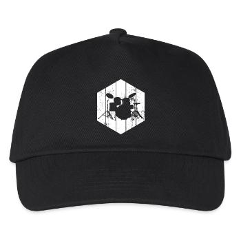 Drum Set Drawing - Kids’ Baseball Cap - black - Front
