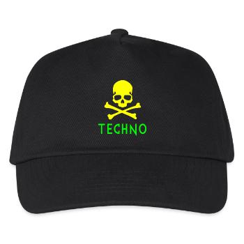 Techno-Knochen - Kinder Basecap - Schwarz - Vorne