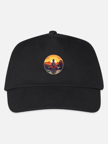 Buddhismus Yoga Buddhist Zen Meditation Buddha - Kinder Basecap - Schwarz