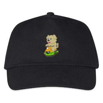 Hund Motorroller - Kinder Basecap - Schwarz - Vorne