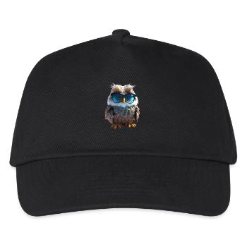 Eule Schleiereule Geschenk Kauz Uhu Owl Süße Eulen - Kinder Basecap - Schwarz - Vorne