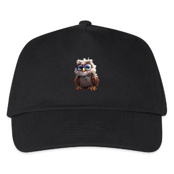 Eule Schleiereule Geschenk Kauz Uhu Owl Süße Eulen - Kinder Basecap - Schwarz - Vorne