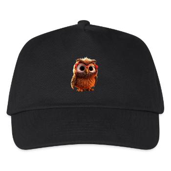 Eule Schleiereule Geschenk Kauz Uhu Owl Süße Eulen - Kinder Basecap - Schwarz - Vorne