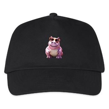 Nilpferd Flusspferd Papa Hippopotamus Cooles Hippo - Kinder Basecap - Schwarz - Vorne