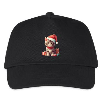 Chat de Noël Saint-Nicolas Père Noël chats - Casquette de baseball Enfant - noir - Devant
