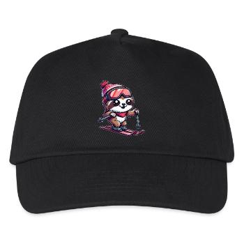 Sloth Skier Winter Vacation Fun - Kids’ Baseball Cap - black - Front
