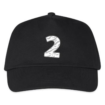 Nummer 2 Zahl Ziffer - Kinder Basecap - Schwarz - Vorne