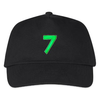 7 Number Number Green - Kids’ Baseball Cap - black - Front