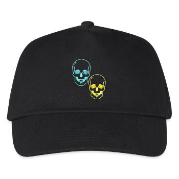 Schädel Totenköpfe Horror Fantasy Halloween Tod - Kinder Basecap - Schwarz - Vorne