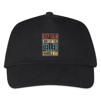 Teller Retro Geschenk - Kinder Basecap - Schwarz - Vorne