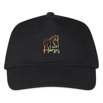 I Like Horses - Kinder Basecap - Schwarz - Vorne