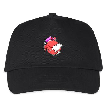 Krabbe Müde Ausschlafen Schlafen Mädchen - Kinder Basecap - Schwarz - Vorne