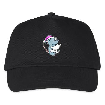 Maus Müde Ausschlafen Schlafen Mädchen - Kinder Basecap - Schwarz - Vorne